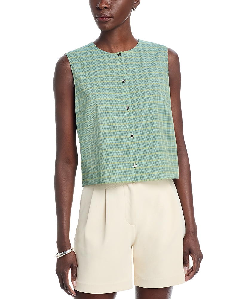 Theory Sleeveless Button Up Top