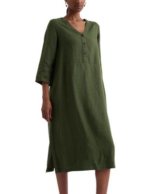 Seasalt Cornwall Dew Drop V-neck Linen Shift Dress