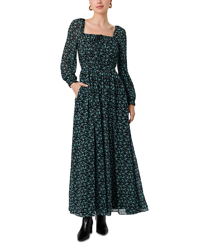 French Connection Marina Silky Chiffon Ditsy Lucia Fleur La Maxi Dress