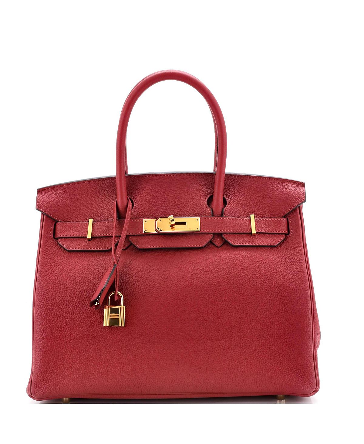 Pre-Owned HERMES Birkin 30 Handbag Red Togo with Gold Hardware