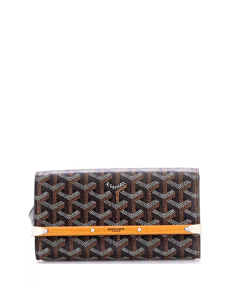 Pre-Owned Goyard Pm Monte Carlo Clutch with Strap Coated Canvas