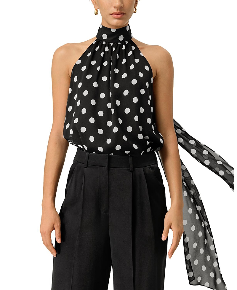 Lilysilk Women's Convertible Silk Georgette Polka Dot Top