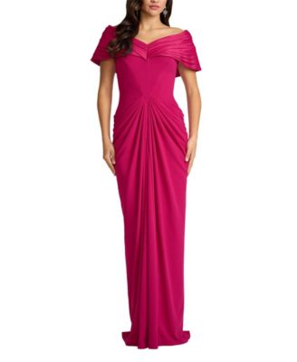 Tadashi Shoji Seraphine Pleated Portrait Collar Gown