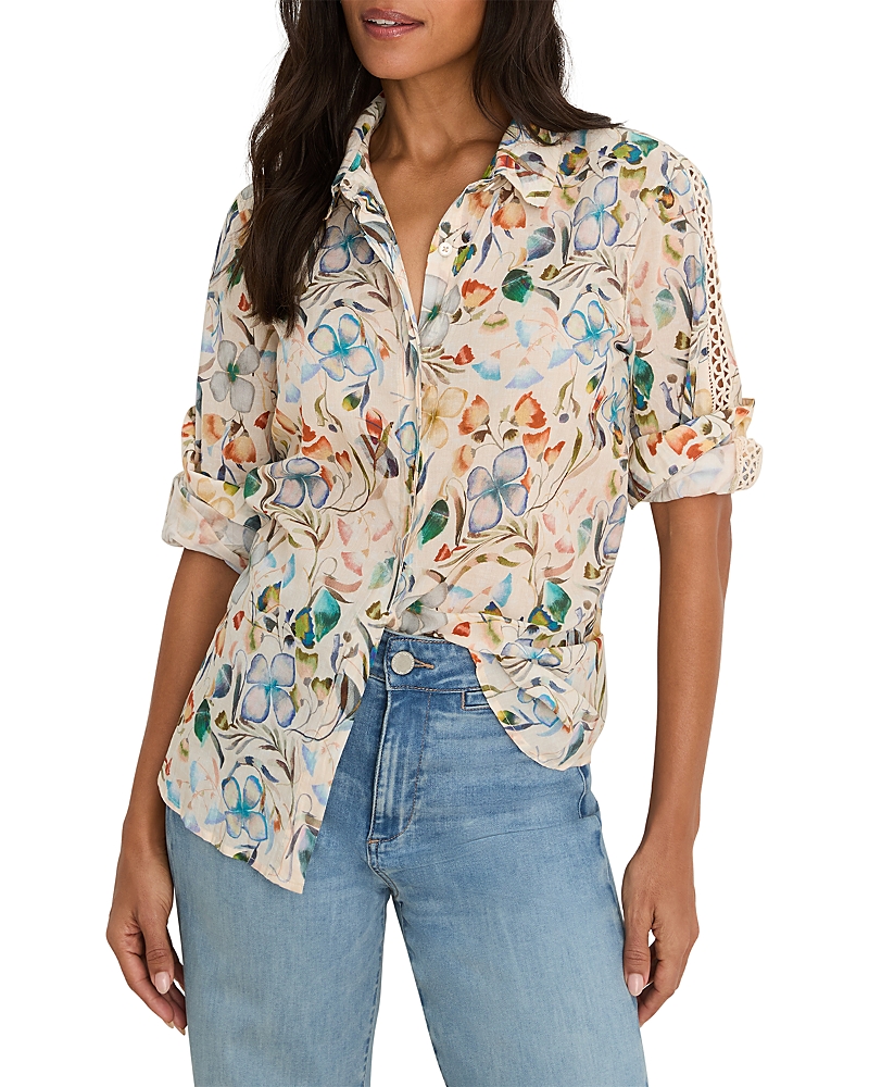 Nic+Zoe Crochet Trim Shirt