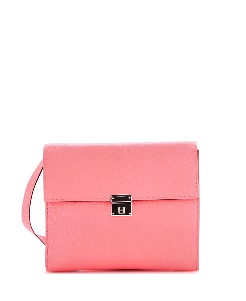 Pre-owned Pre-owned Hermes Hermes 16 Clic Wallet On Strap Chevre Mysore In Pink