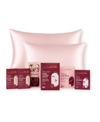 Sleep Set - Satin Pillowcase, Bonnet, Scrunchies & Hair Wrap Bundle