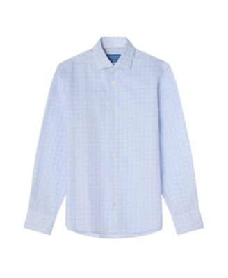  Reynolds Windowpane Cotton Linen Blend Shirt in Contemporary Fit