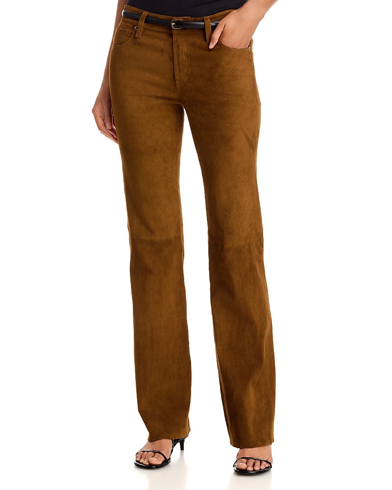 Frame The Suede Rodeo Low Rise Bootcut Jeans in Saddle