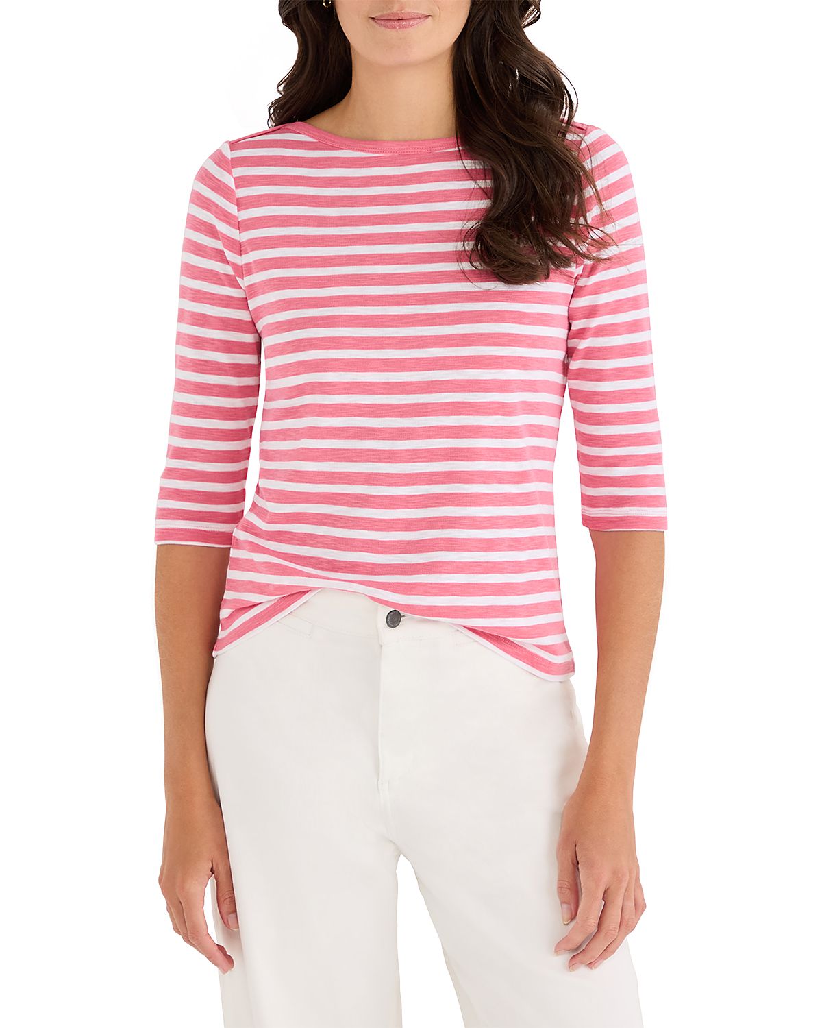Nzt By Nic+Zoe 3/4 Sleeve Envelope Boat Tee
