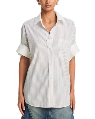 Yellow Rose Striped Cotton Shirt