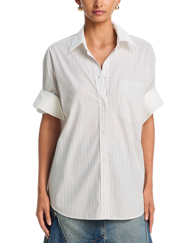Acne Studios Yellow Rose Striped Cotton Shirt