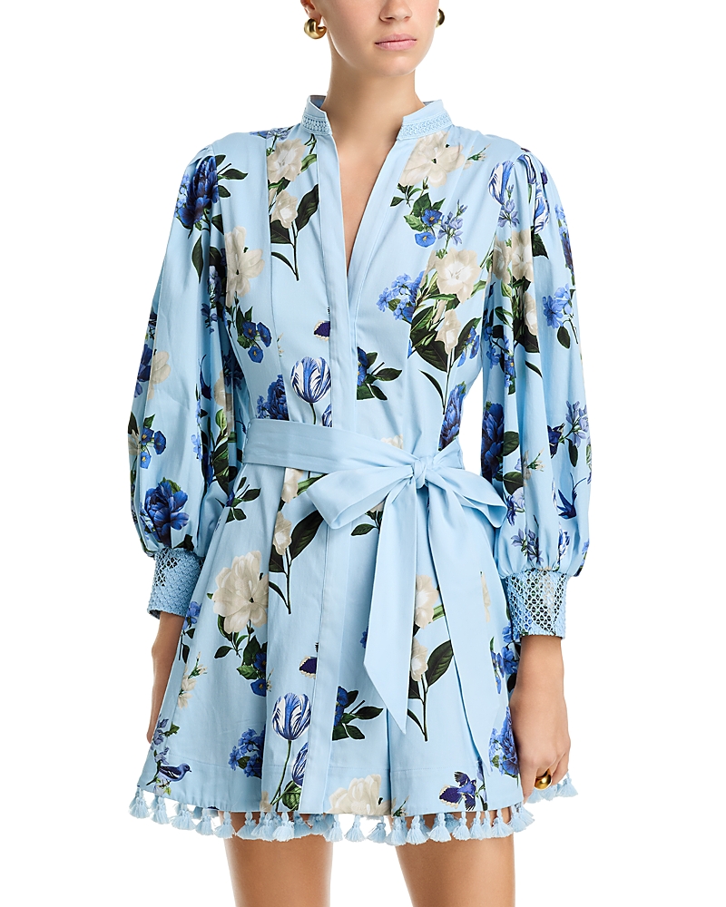 Alice and Olivia Lucy Long Sleeve Mini Shirt Dress