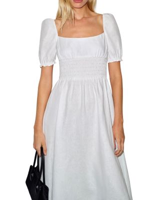 reformation linen white dress Everett Linen Dress