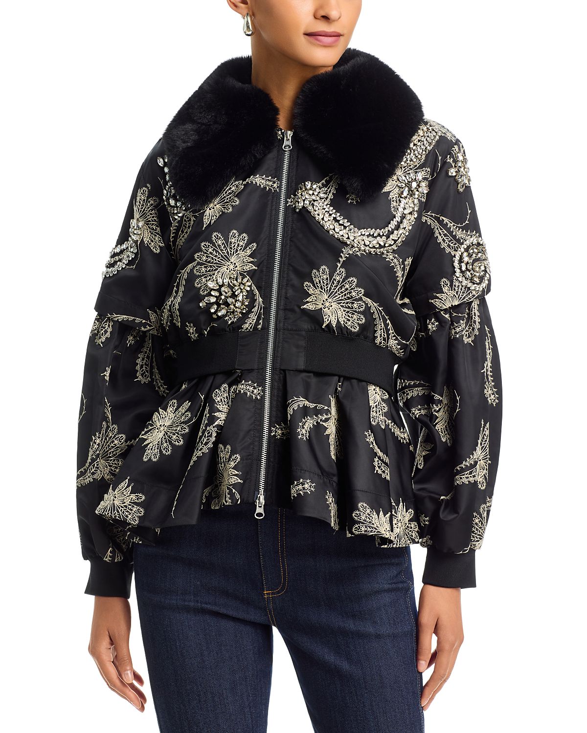 Cinq a Sept Armelle Embellished Paisley Fan Jacket
