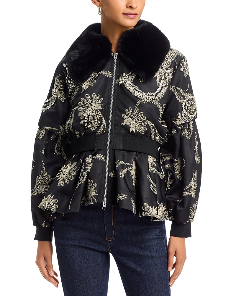 Cinq a Sept Armelle Embellished Paisley Fan Jacket