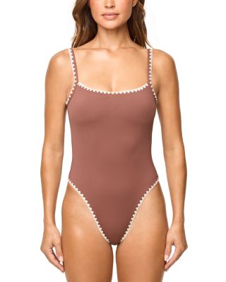 Lspace L*Space Nadia Blanket Stitch One Piece Swimsuit