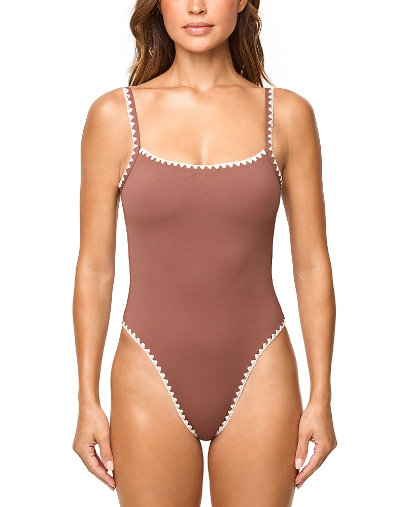 Lspace L*Space Nadia Blanket Stitch One Piece Swimsuit