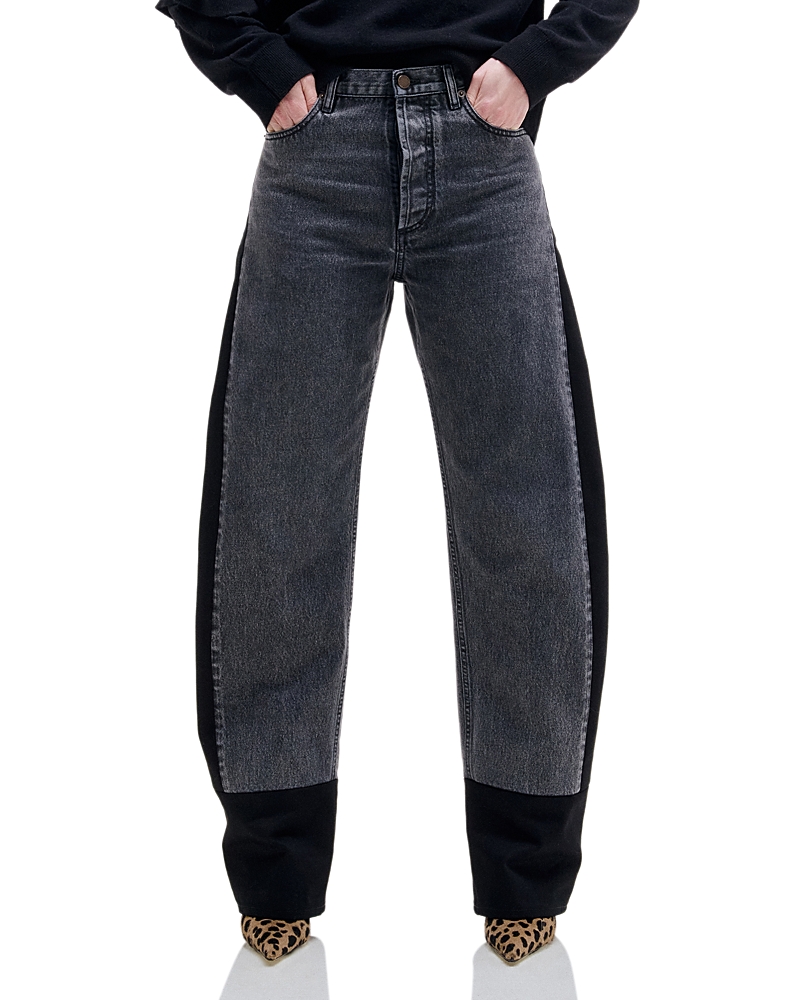 Darkpark Laurene Double Color Barrel Jeans in Cement Grey/Black