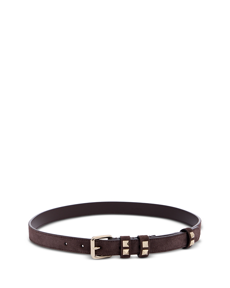 Valentino Garavani Women's Rockstud Suede Belt In Brown
