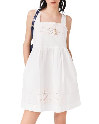 Short Dress with Lace Trim