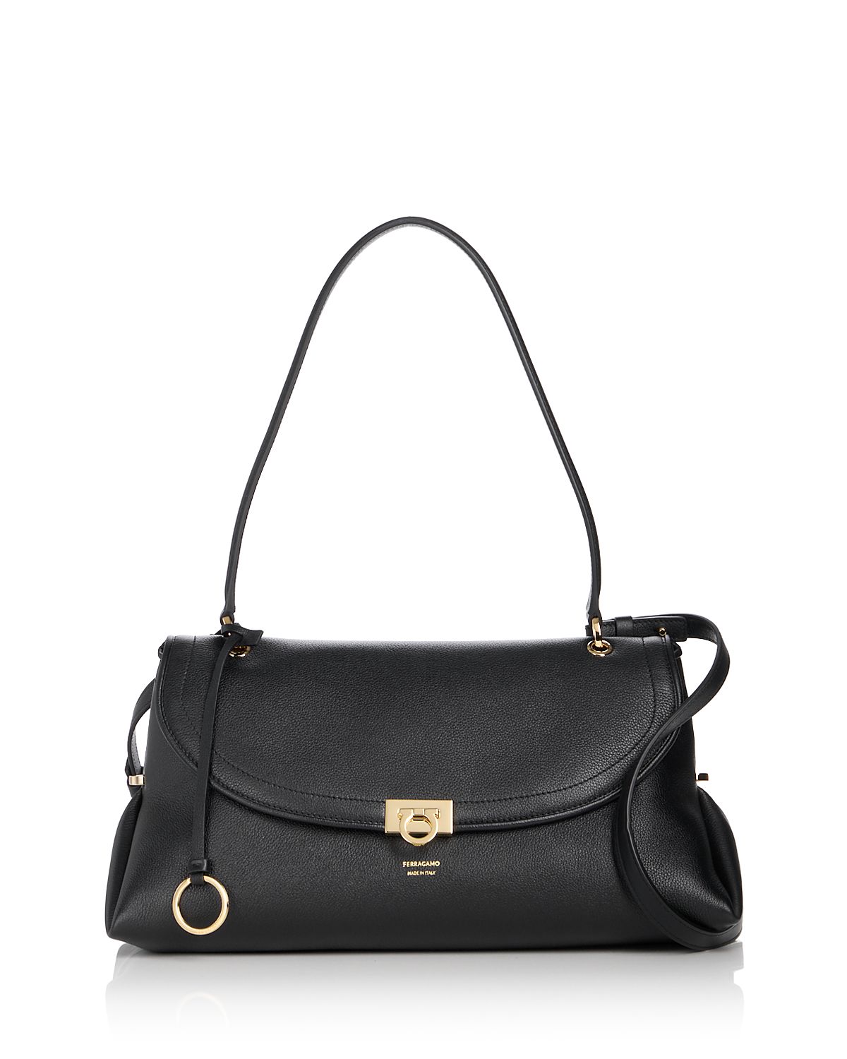 Ferragamo Gancini Leather Shoulder Bag