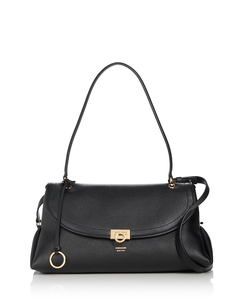 Ferragamo Gancini Leather Shoulder Bag