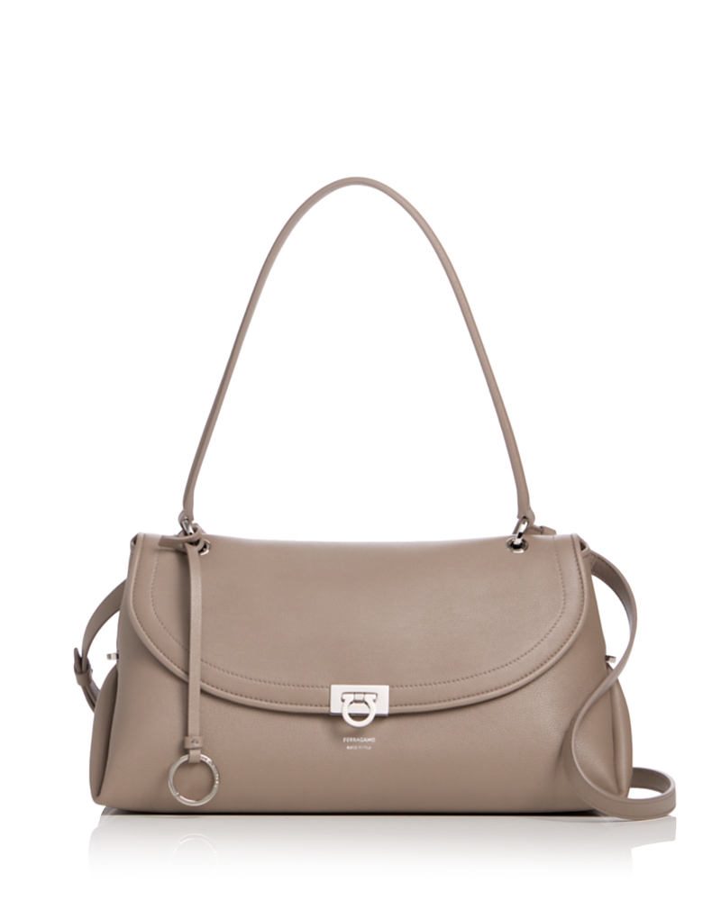 Ferragamo Gancini Leather Shoulder Bag · OS