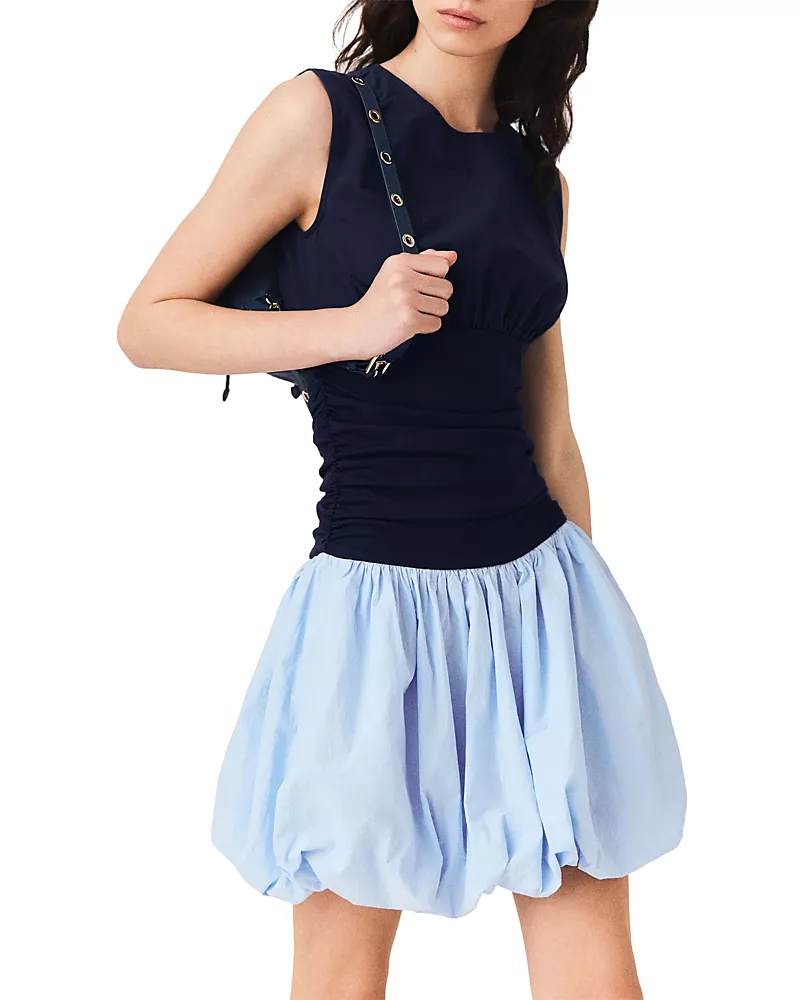 Maje Jersey and Cotton Mix Dress