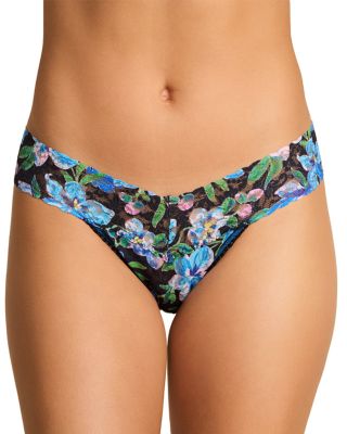Printed Signature Lace Low Rise Thong