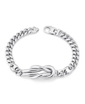  Sterling Silver Infinity Knot Curb Bracelet