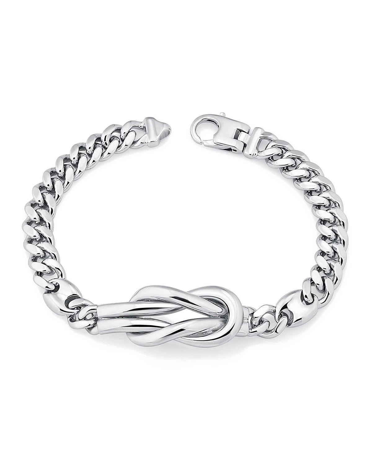 Oradina Sterling Silver Infinity Knot Curb Bracelet