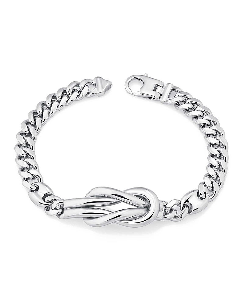 Oradina Sterling Silver Infinity Knot Curb Bracelet