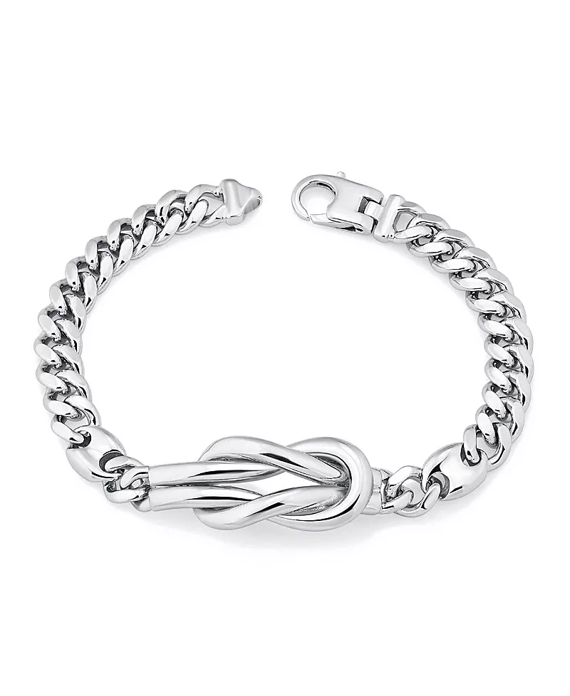 Oradina Sterling Silver Infinity Knot Curb Bracelet