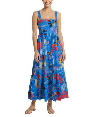  Lizzie Print Tiered Midi Dress