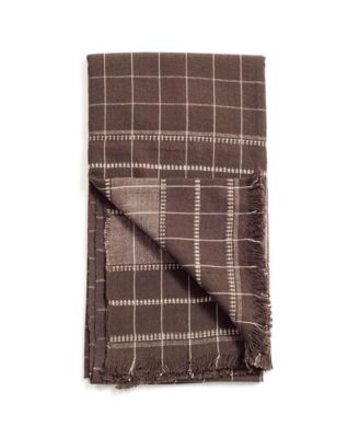  Treacle Checks Pattern Hand Spun Organic Cotton Handloom Throw