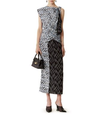  Printed Silk Patchwork Dress
