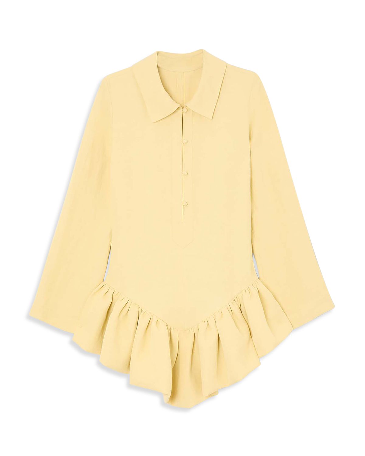 Liberowe Linen Peplum Polo Dress
