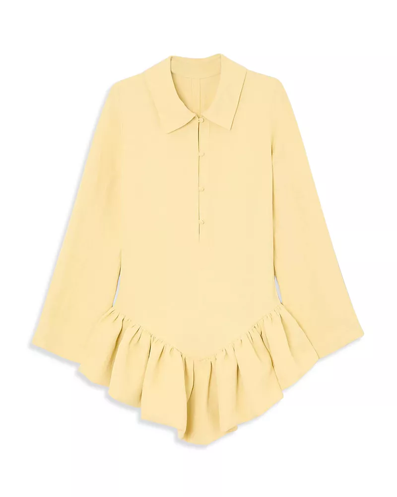Liberowe Linen Peplum Polo Dress