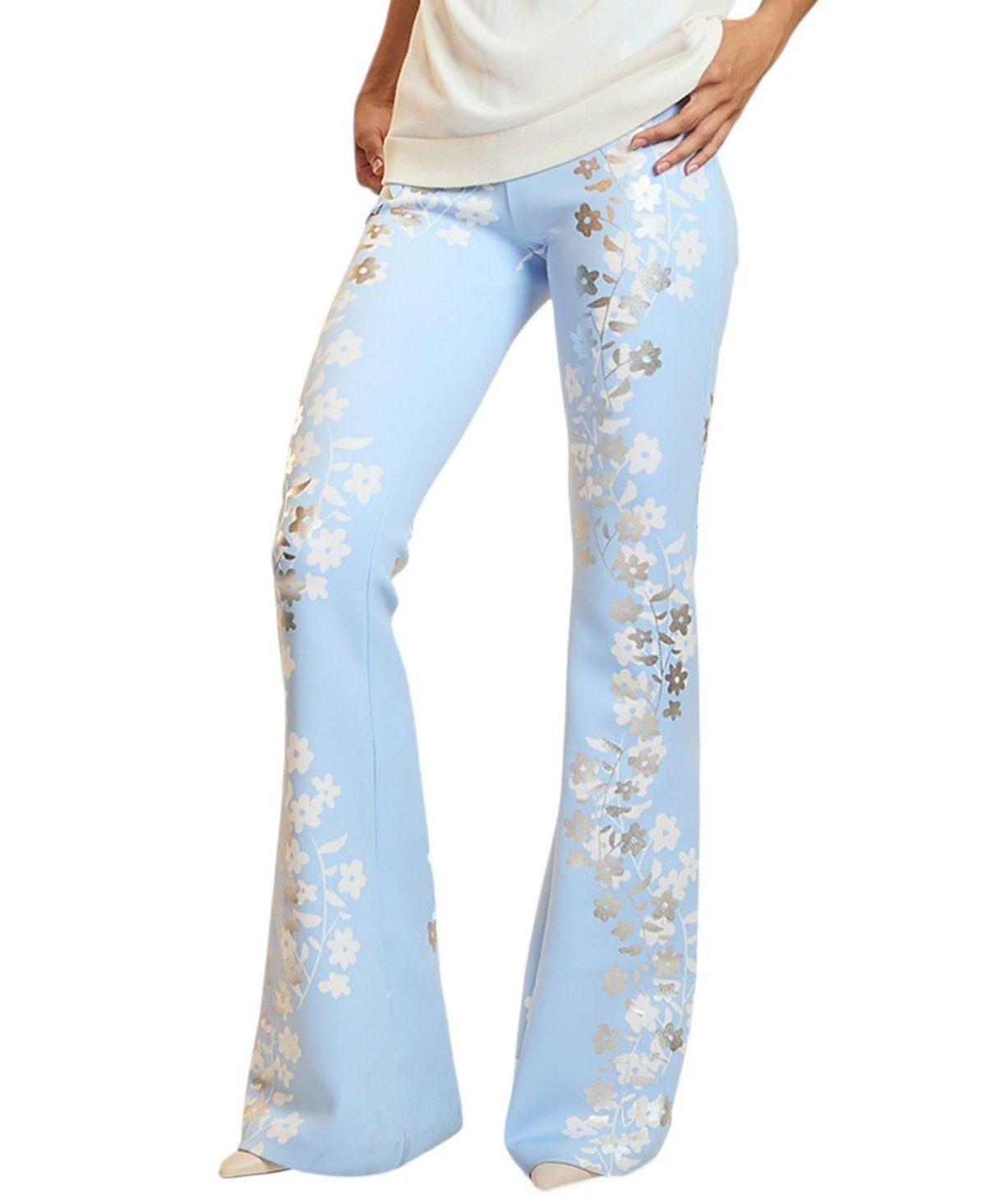 Cynthia Rowley Metallic Bonded Pants