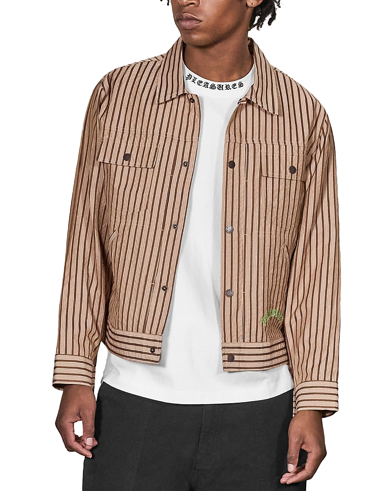 Pleasures Cat Mirror Stripe Trucker Jacket