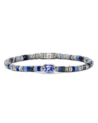 Sterling Silver Heishi Multi Gemstone Bead Bracelet