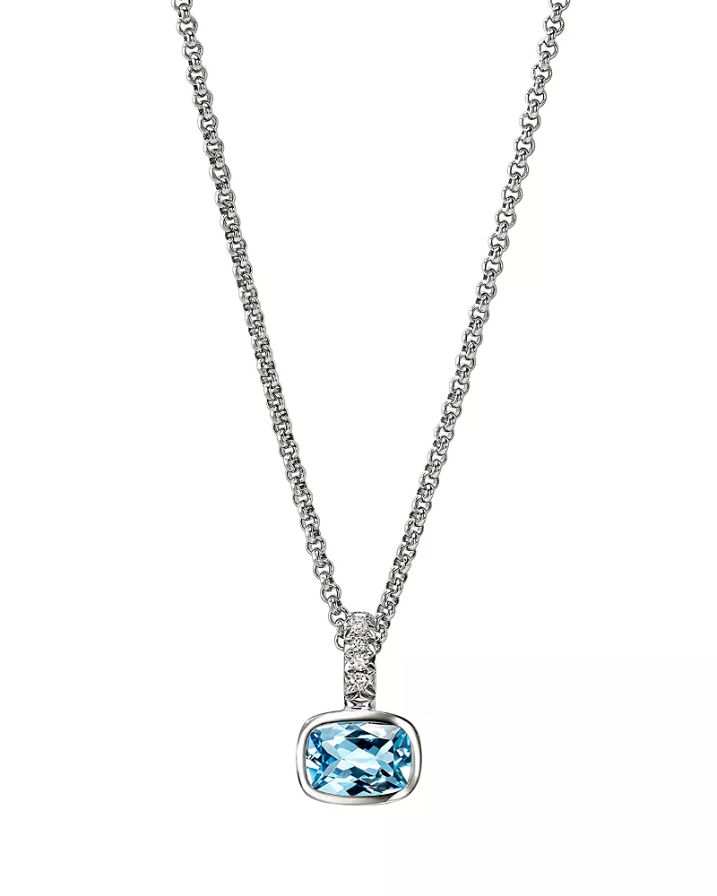 John Hardy Sterling Silver Heishi Gemstone & Diamond Pendant Necklace, 16