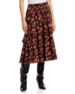 Raw Hem Gathered Cargo Skirt