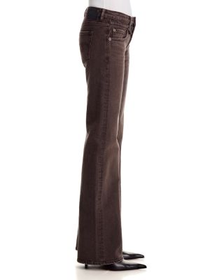 Boy Low Rise Flare Jeans in Worn Chocolate Brown Stretch - thumbnail 4