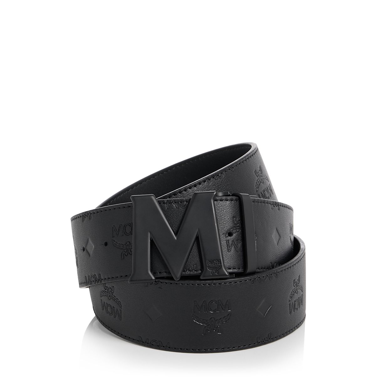 Mcm Men's Claus Emblem Reversible Leather Belt