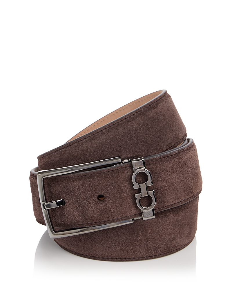 Ferragamo Men's Gancini Reversible Suede & Leather Belt
