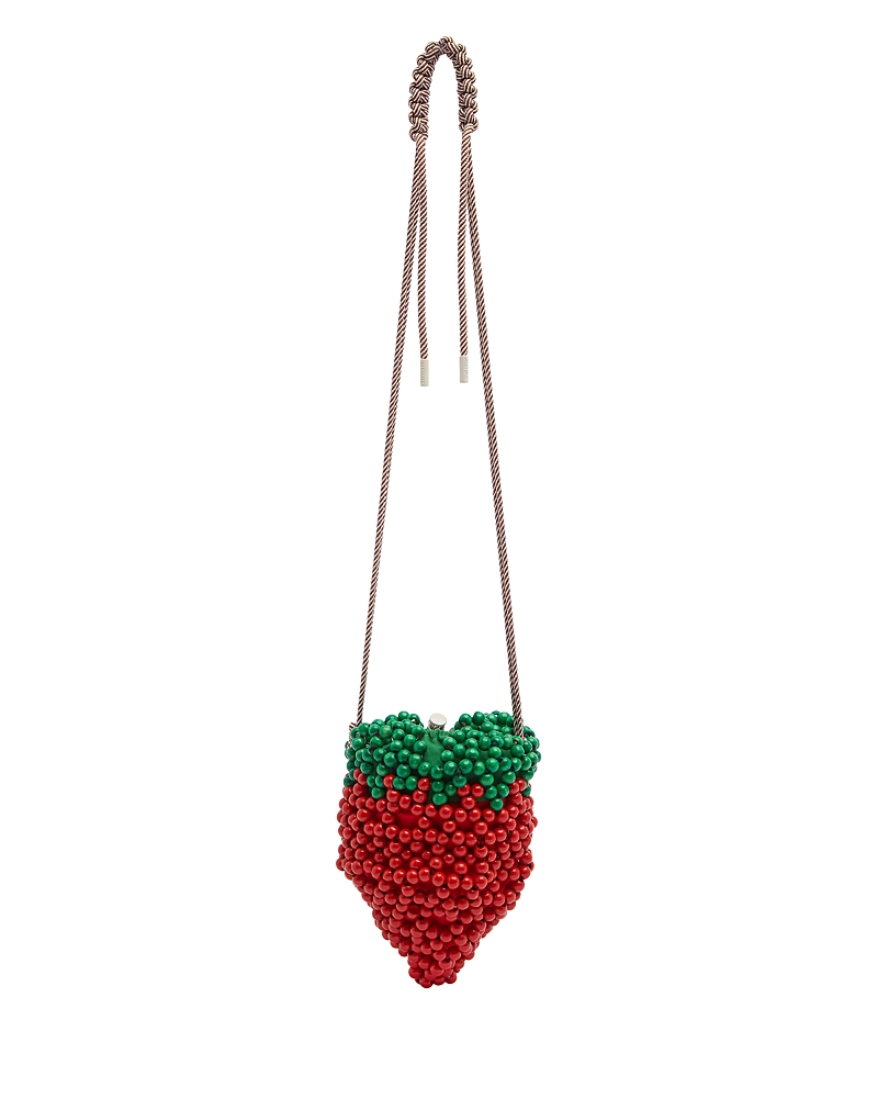 Alemais Wood Bead Strawberry Mini Bag