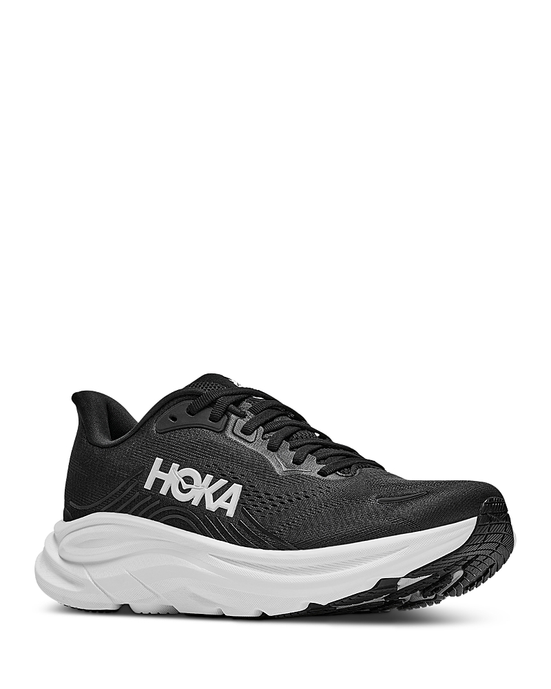 Hoka Women's Clifton 11 Wide Sneakers in Black/White