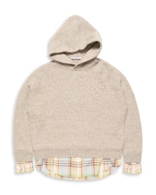 Layered Look Wool Blend Hoodie