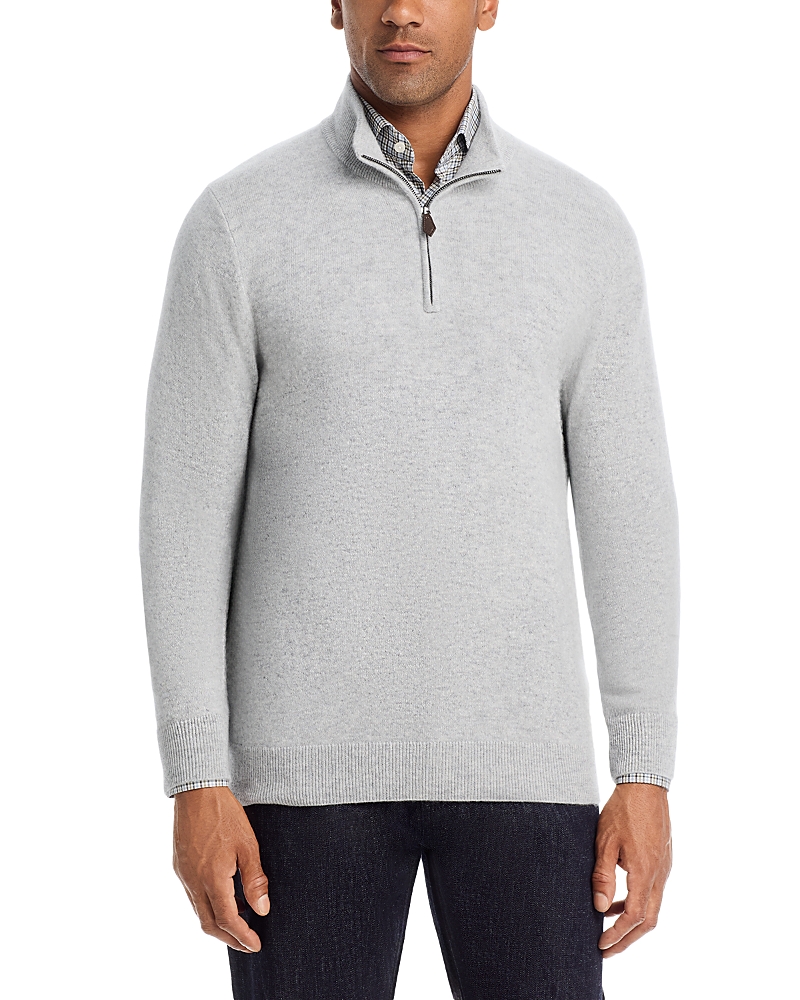 The Men's Store at Bloomingdale's Dove Gray Cashmere Half-Zip Sweater - Exclusive